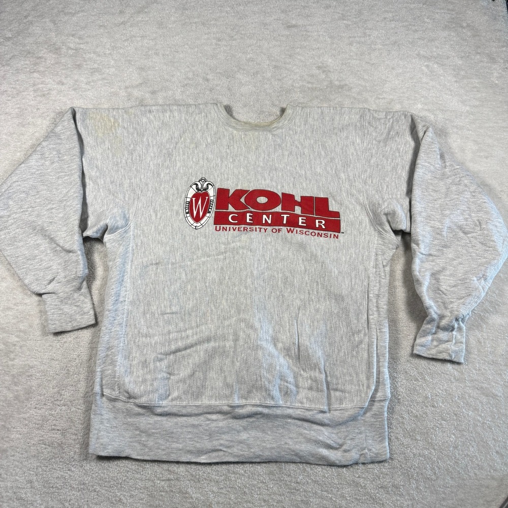 Vintage Champion Reverse Weave Kohl Center University of Wisconsin Sweatshirt L